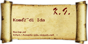 Komádi Ida névjegykártya